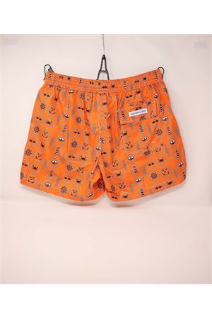Costume da uomo con fantasia marina Aram Capri | ABCM721ARANCIONE
